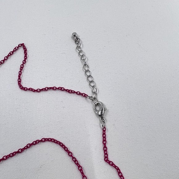 Rudolf, Candy Cane & BFF Enamel Charms 15” Pink Chain Necklace - Picture 6 of 7